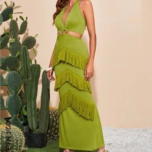 Women green dress